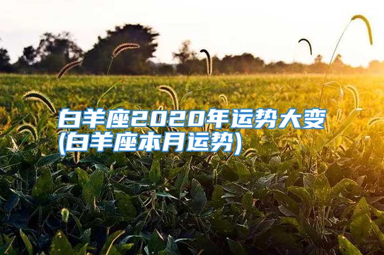 白羊座2020年运势大变(白羊座本月运势)