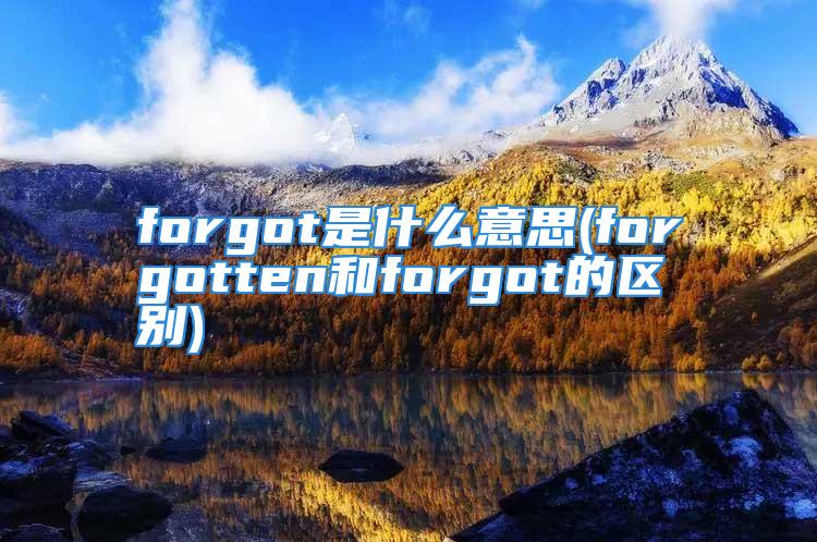 forgot是什么意思(forgotten和forgot的区别)