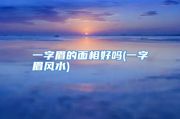 一字眉的面相好吗(一字眉风水)