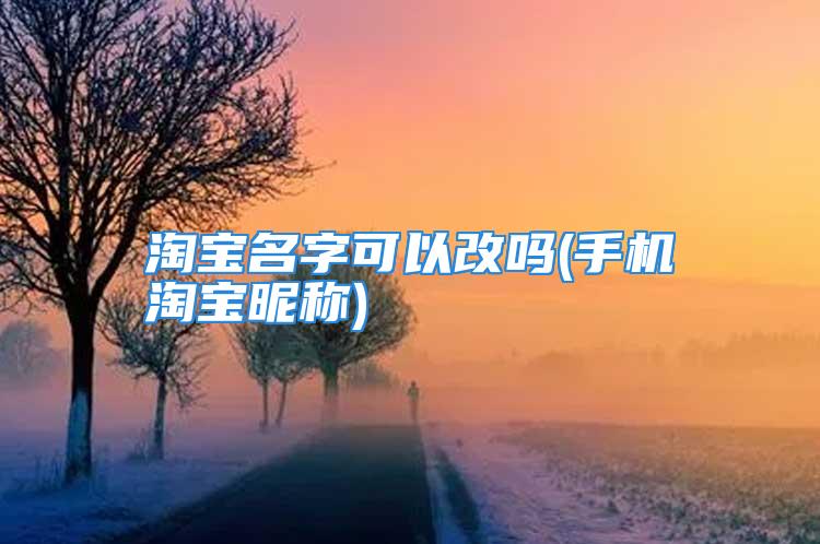 淘宝名字可以改吗(手机淘宝昵称)