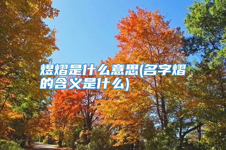 煜熠是什么意思(名字熠的含义是什么)