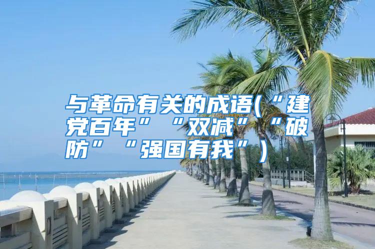 与革命有关的成语(“建党百年”“双减”“破防”“强国有我”)