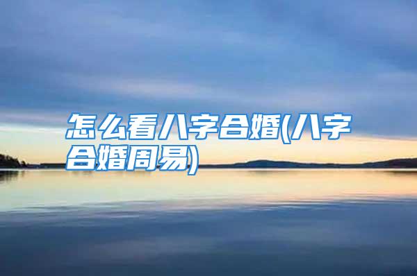 怎么看八字合婚(八字合婚周易)