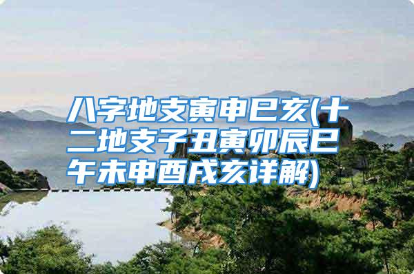 八字地支寅申巳亥(十二地支子丑寅卯辰巳午未申酉戌亥详解)