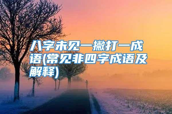 八字未见一撇打一成语(常见非四字成语及解释)