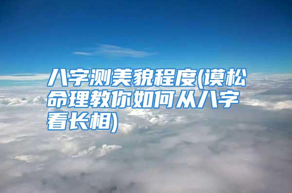 八字测美貌程度(谟松命理教你如何从八字看长相)