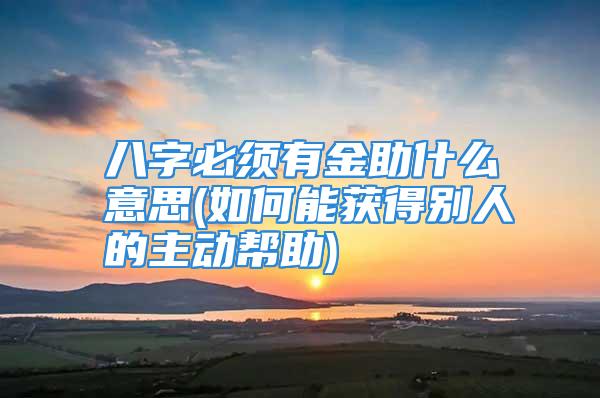 八字必须有金助什么意思(如何能获得别人的主动帮助)