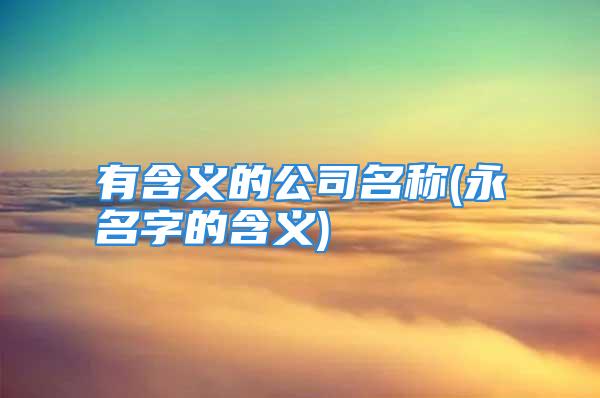 有含义的公司名称(永名字的含义)