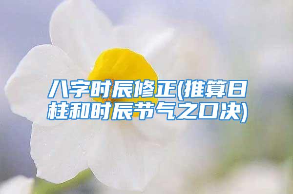 八字时辰修正(推算日柱和时辰节气之口决)