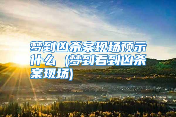 梦到凶杀案现场预示什么 (梦到看到凶杀案现场)