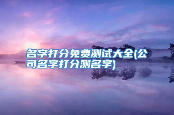 名字打分免费测试大全(公司名字打分测名字)