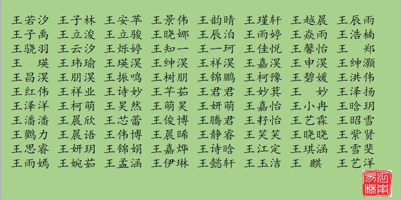 梅花易数测名字(王姓宝宝取名大全)