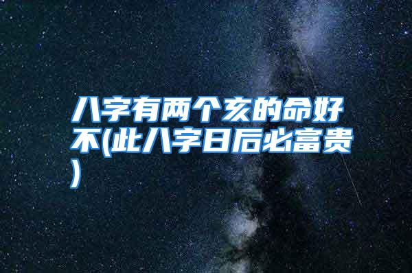 八字有两个亥的命好不(此八字日后必富贵)