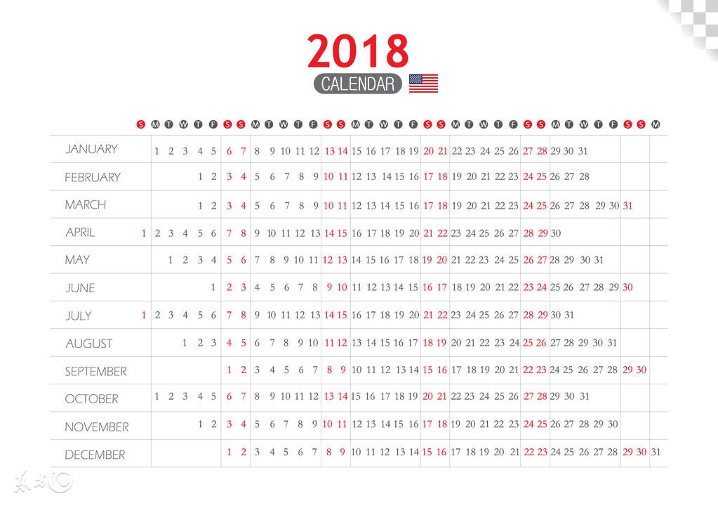 2018年的日历表(2018年世界各国日历欣赏)