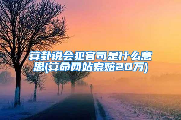 算卦说会犯官司是什么意思(算命网站索赔20万)