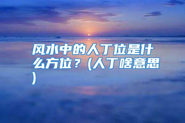 风水中的人丁位是什么方位？(人丁啥意思)