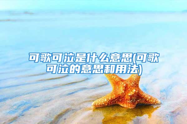 可歌可泣是什么意思(可歌可泣的意思和用法)