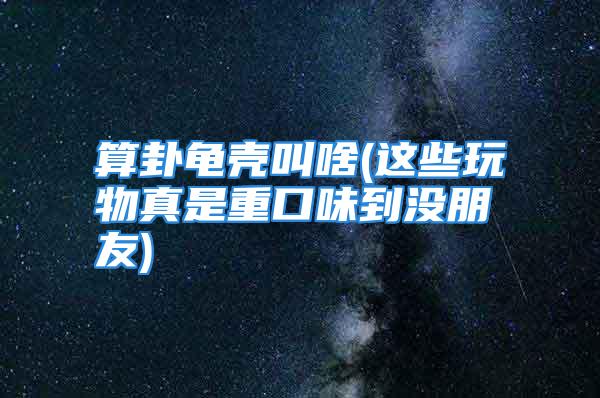 算卦龟壳叫啥(这些玩物真是重口味到没朋友)