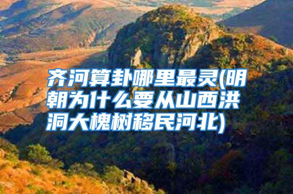 齐河算卦哪里最灵(明朝为什么要从山西洪洞大槐树移民河北)