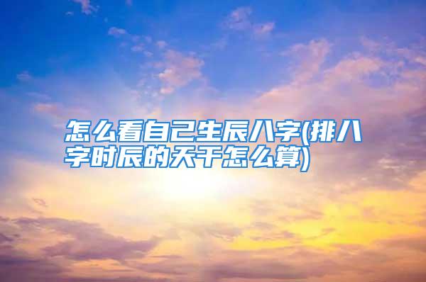 怎么看自己生辰八字(排八字时辰的天干怎么算)