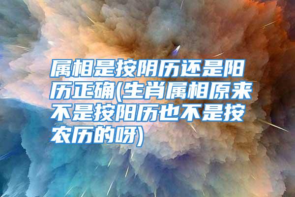 属相是按阴历还是阳历正确(生肖属相原来不是按阳历也不是按农历的呀)