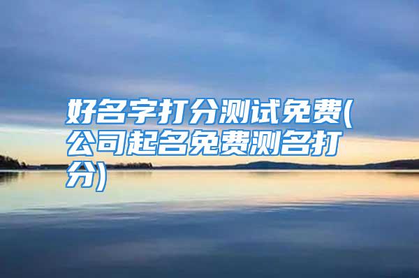 好名字打分测试免费(公司起名免费测名打分)