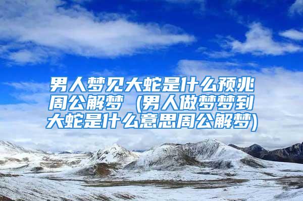 男人梦见大蛇是什么预兆周公解梦 (男人做梦梦到大蛇是什么意思周公解梦)