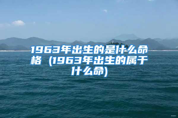 1963年出生的是什么命格 (1963年出生的属于什么命)