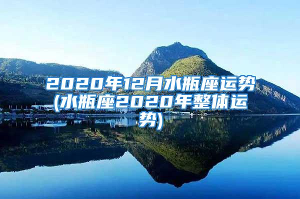 2020年12月水瓶座运势(水瓶座2020年整体运势)