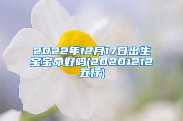 2022年12月17日出生宝宝命好吗(20201212五行)