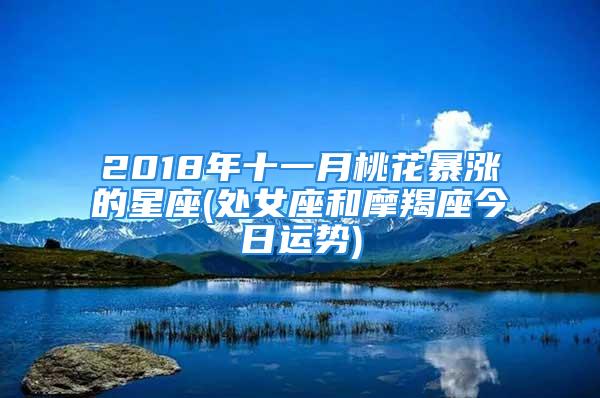 2018年十一月桃花暴涨的星座(处女座和摩羯座今日运势)