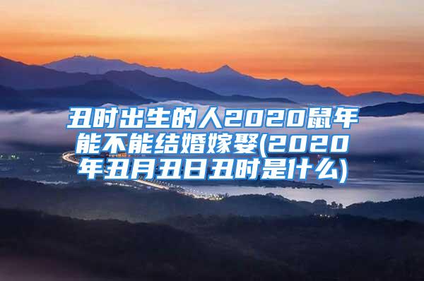 丑时出生的人2020鼠年能不能结婚嫁娶(2020年丑月丑日丑时是什么)