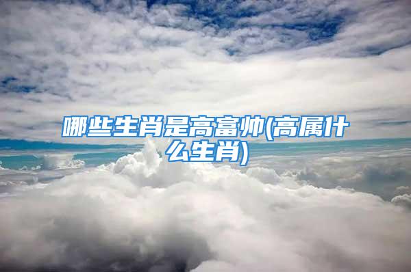 哪些生肖是高富帅(高属什么生肖)