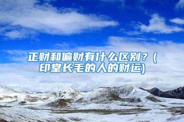 正财和偏财有什么区别？(印堂长毛的人的财运)