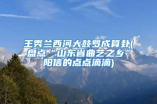 王秀兰西河大鼓罗成算卦(盘点“山东省曲艺之乡”阳信的点点滴滴)