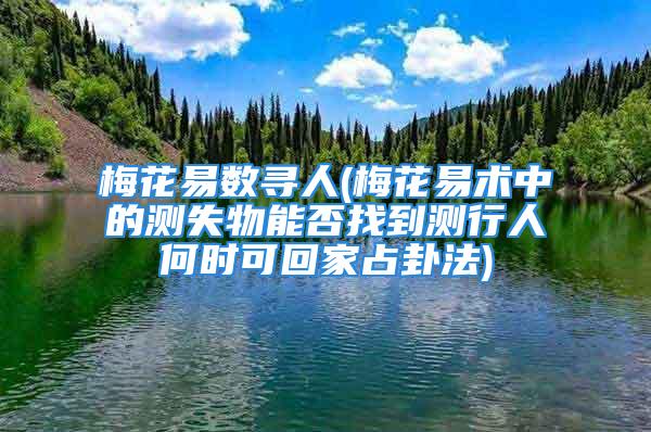 梅花易数寻人(梅花易术中的测失物能否找到测行人何时可回家占卦法)