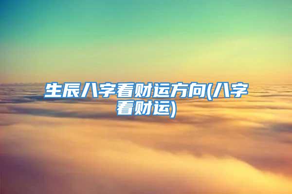 生辰八字看财运方向(八字看财运)