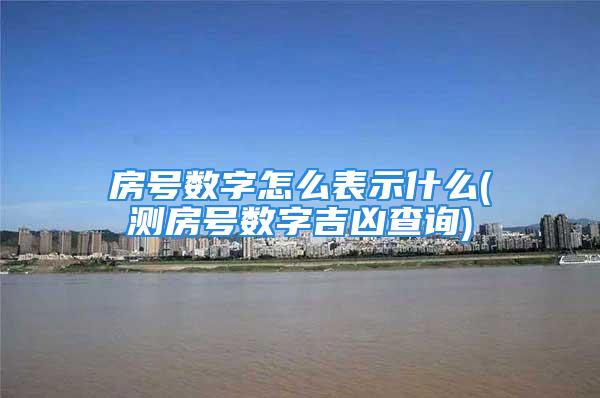 房号数字怎么表示什么(测房号数字吉凶查询)