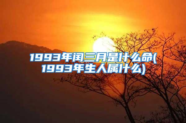 1993年闰三月是什么命(1993年生人属什么)