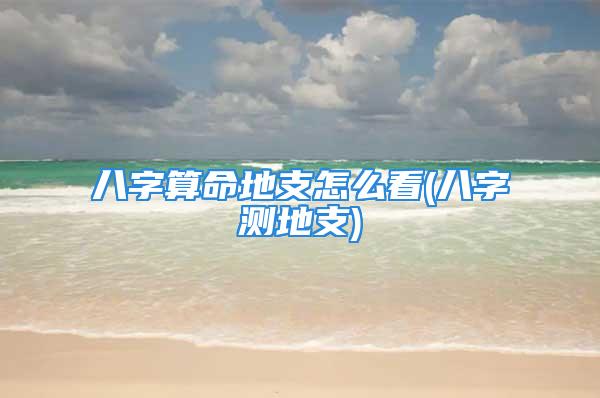 八字算命地支怎么看(八字测地支)