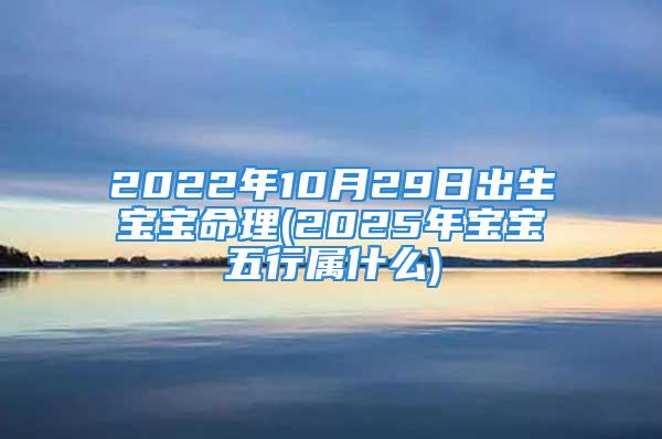 2022年10月29日出生宝宝命理(2025年宝宝五行属什么)