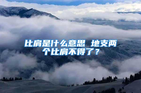 比肩是什么意思 地支两个比肩不得了？