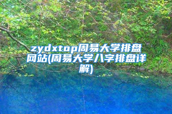 zydxtop周易大学排盘网站(周易大学八字排盘详解)