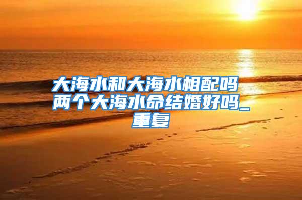 大海水和大海水相配吗 两个大海水命结婚好吗_重复