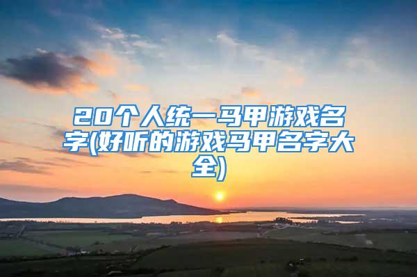 20个人统一马甲游戏名字(好听的游戏马甲名字大全)