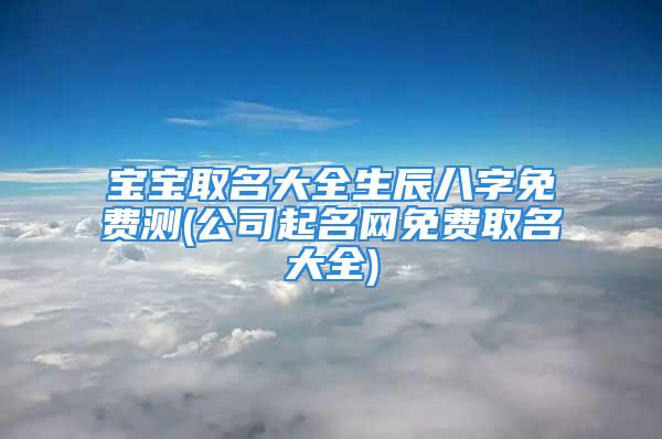 宝宝取名大全生辰八字免费测(公司起名网免费取名大全)