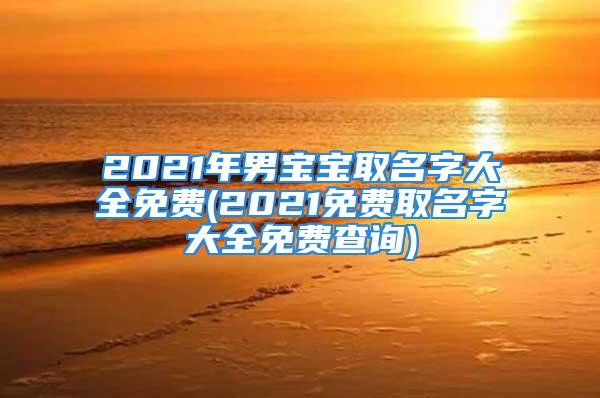 2021年男宝宝取名字大全免费(2021免费取名字大全免费查询)