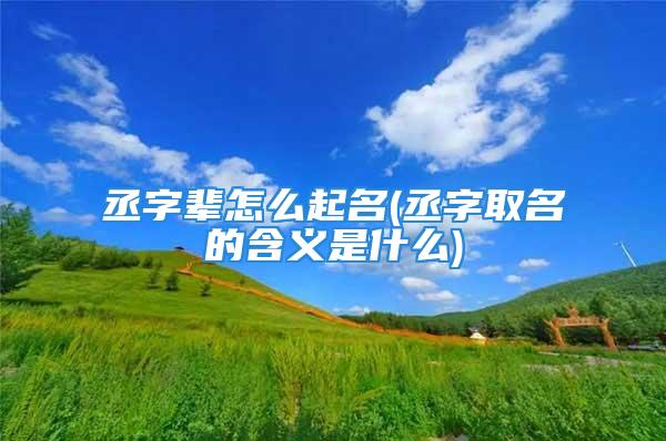 丞字辈怎么起名(丞字取名的含义是什么)