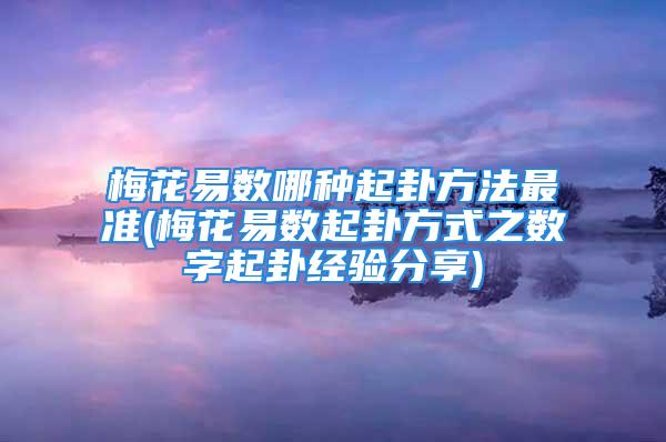 梅花易数哪种起卦方法最准(梅花易数起卦方式之数字起卦经验分享)