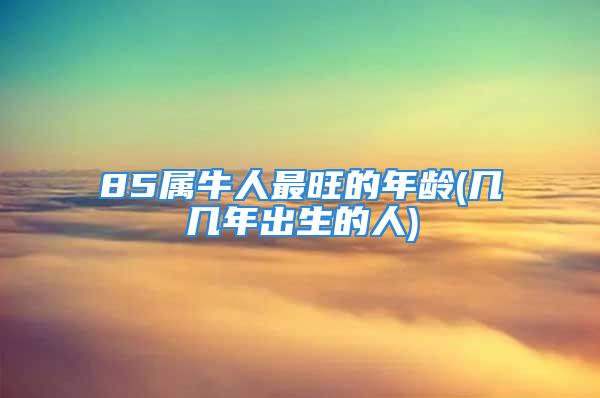 85属牛人最旺的年龄(几几年出生的人)